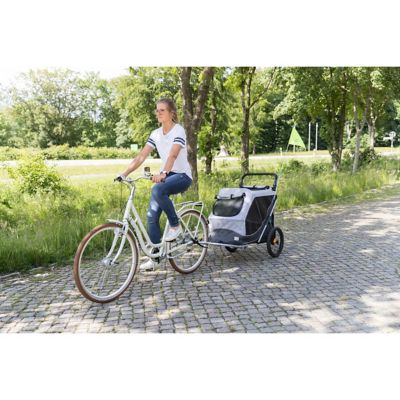 Image showing  Quick-Fold Dog Bike Trailer for Small Dogs up to 48 lbs, Quick Set-up and Fold Down, Converts to Pet Stroller, Medium
