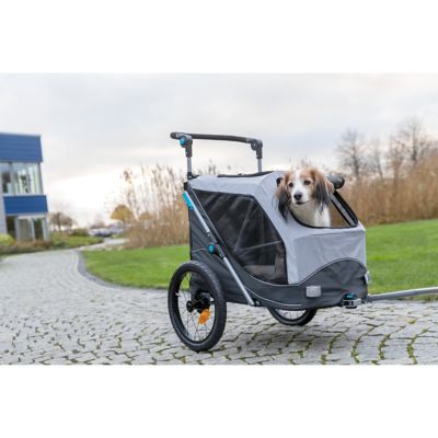 Image showing  Quick-Fold Dog Bike Trailer for Small Dogs up to 48 lbs, Quick Set-up and Fold Down, Converts to Pet Stroller, Medium