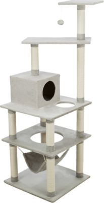 TRIXIE Abby Plush 4-Level 63.5 in. Cat Tree with Sisal Scratching Posts Condo & Cat Toy