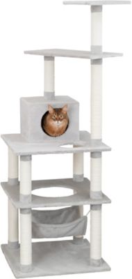Image showing  Abby Plush 4-Level 63.5 in. Cat Tree with Sisal Scratching Posts Condo & Cat Toy