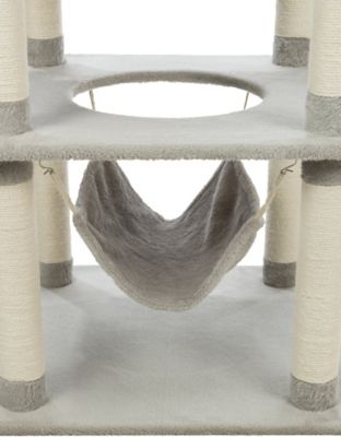 Image showing  Abby Plush 4-Level 63.5 in. Cat Tree with Sisal Scratching Posts Condo & Cat Toy