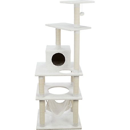 TRIXIE 63.5 in. Abby Plush 4-Level Cat Tree with Sisal Scratching Posts Condo & Cat Toy