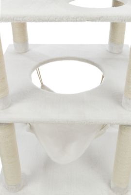 Image showing  Abby Plush 4-Level 63.5 in. Cat Tree with Sisal Scratching Posts Condo & Cat Toy