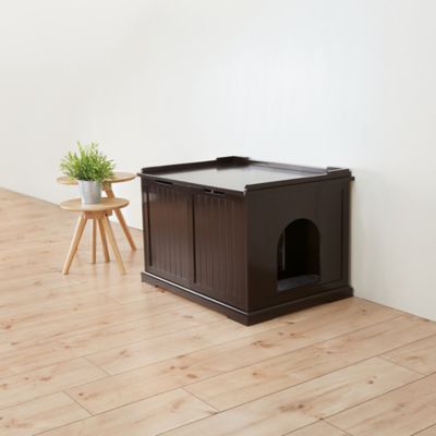 Image showing  Furniture-Style Hidden Cat Litter Box Enclosure and Pet Home Side Table, XL, Brown