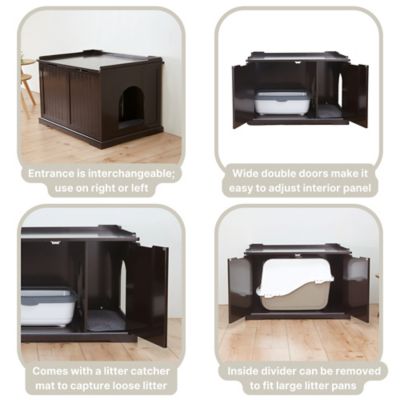 Image showing 6 th TRIXIE Furniture-Style Hidden Cat Litter Box Enclosure and Pet Home Side Table, XL, Brown