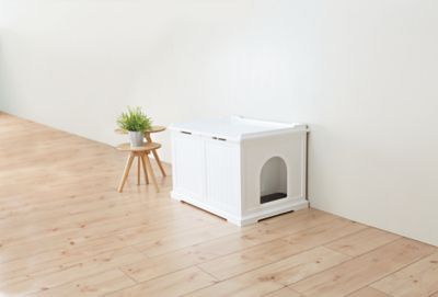 Image showing  Furniture-Style Hidden Cat Litter Box Enclosure and Pet Home Side Table, XL, White