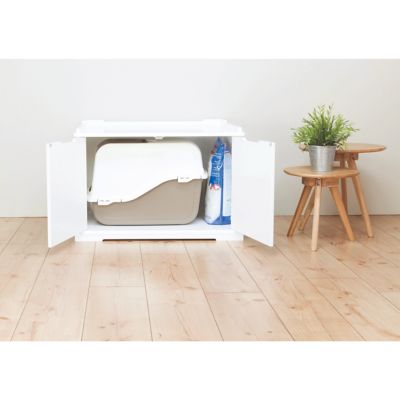 Image showing 7 th TRIXIE Furniture-Style Hidden Cat Litter Box Enclosure and Pet Home Side Table, XL, White