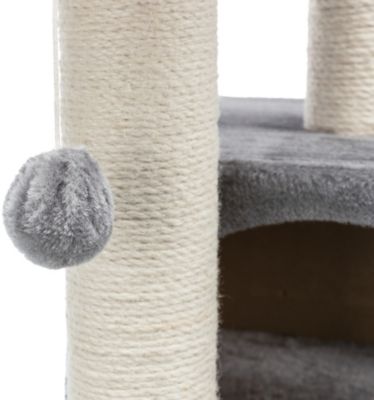 Image showing  28 in. Valencia Cat Tower, 3 Level Cat Tree, Sisal Scratching Posts & Plush Condo, Gray