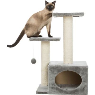 Image showing 6 th TRIXIE 28 in. Valencia Cat Tower, 3 Level Cat Tree, Sisal Scratching Posts & Plush Condo, Gray