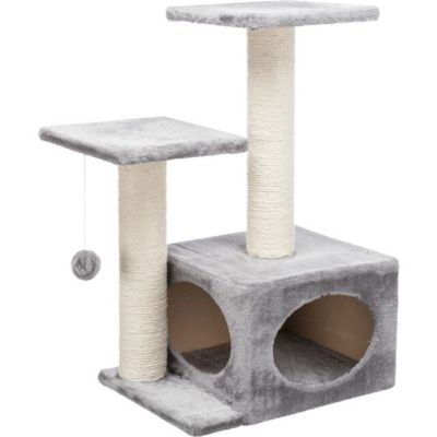 Image showing 7 th TRIXIE 28 in. Valencia Cat Tower, 3 Level Cat Tree, Sisal Scratching Posts & Plush Condo, Gray