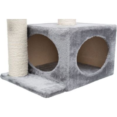 Image showing 8 th TRIXIE 28 in. Valencia Cat Tower, 3 Level Cat Tree, Sisal Scratching Posts & Plush Condo, Gray
