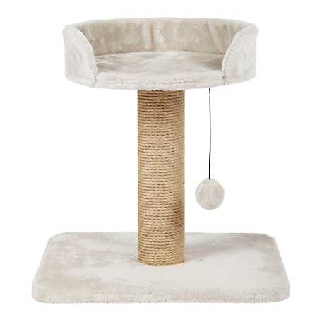 TRIXIE 18 in. Mica Cat Tree for Kittens, Sisal Scratching Post, Padded Platform, Dangling Cat Toy, Greige