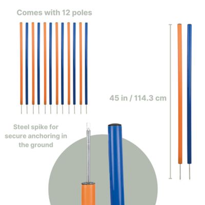 Image showing 9 th TRIXIE Portable Agility Dog Training Slalom Set, 12-Pack