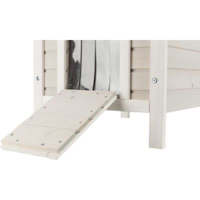 Image showing  1-Story Weatherproof Outdoor Wooden Cat House with Hinged Roof, Small