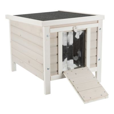 Image showing  1-Story Weatherproof Outdoor Wooden Cat House with Hinged Roof, Small