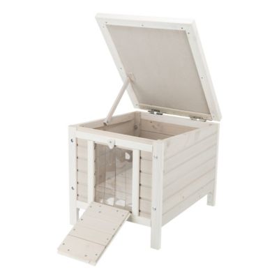 Image showing 6 th TRIXIE 1-Story Weatherproof Outdoor Wooden Cat House with Hinged Roof, Small