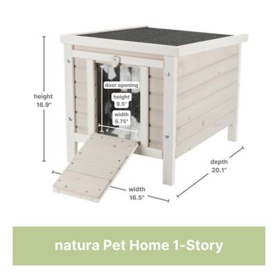 Image showing 9 th TRIXIE 1-Story Weatherproof Outdoor Wooden Cat House with Hinged Roof, Small
