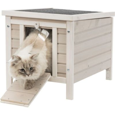 Image showing 10 th TRIXIE 1-Story Weatherproof Outdoor Wooden Cat House with Hinged Roof, Small