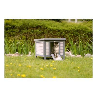 Image showing  Weatherproof Insulated Outdoor Wooden Cat House, Small