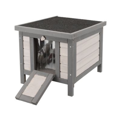 Image showing  Weatherproof Insulated Outdoor Wooden Cat House, Small