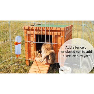 Image showing  Outdoor Wooden Small Animal Home with Hinged Roof and Raised Floor for Rabbits