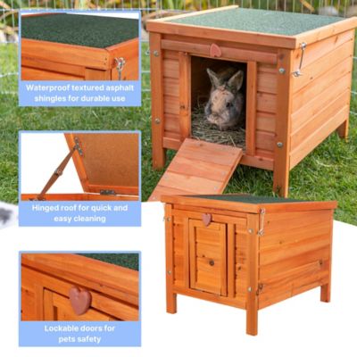 Image showing 5 th TRIXIE Outdoor Wooden Small Animal Home with Hinged Roof and Raised Floor for Rabbits