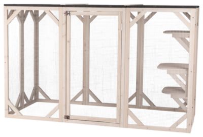 TRIXIE Outdoor Catio, Cat Enclosure with Roof, Large Cat Playpen with Platforms, Cat House, Cat Cage, Run