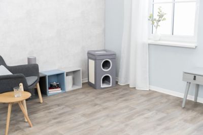 Image showing  Saul 2-Story Cat Condo, Cat Cube, Cat Cave, Scratching Pad, Foldable