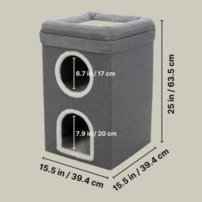 Image showing 7 th TRIXIE Saul 2-Story Cat Condo, Cat Cube, Cat Cave, Scratching Pad, Foldable