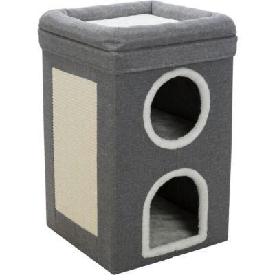Image showing 8 th TRIXIE Saul 2-Story Cat Condo, Cat Cube, Cat Cave, Scratching Pad, Foldable