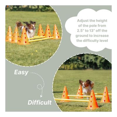 Image showing 6 th TRIXIE Dog Agility Hurdle Cone Set, Portable Canine Agility Training Set, 6 Exercise Cones with 3 Agility Rods