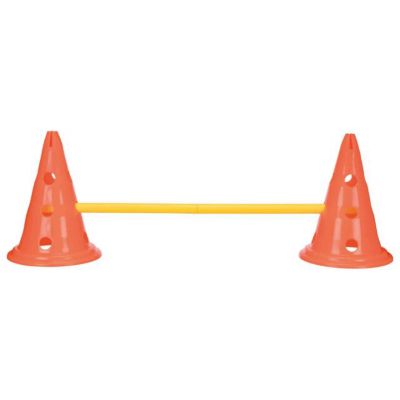 Image showing 9 th TRIXIE Dog Agility Hurdle Cone Set, Portable Canine Agility Training Set, 6 Exercise Cones with 3 Agility Rods