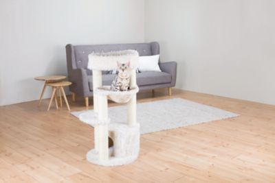 Image showing  39 in. Baza Junior Cat Tower, Jute Scratching Posts & Plush Covered Condo, Perch, and Hammock, Cream