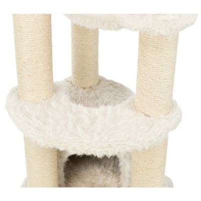 Image showing  39 in. Baza Junior Cat Tower, Jute Scratching Posts & Plush Covered Condo, Perch, and Hammock, Cream