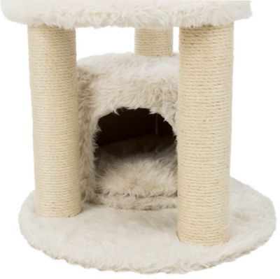 Image showing  39 in. Baza Junior Cat Tower, Jute Scratching Posts & Plush Covered Condo, Perch, and Hammock, Cream
