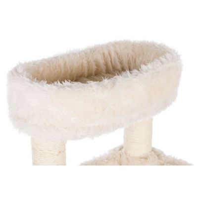Image showing 10 th TRIXIE 39 in. Baza Junior Cat Tower, Jute Scratching Posts & Plush Covered Condo, Perch, and Hammock, Cream