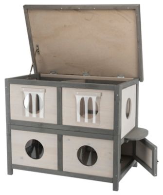 Image showing  Natura 2-Story Weatherproof Elevated Outdoor Cat House, Large Cat Shelter for Multi-Cats
