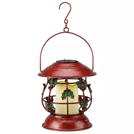 Red Shed Red Metal Solar Lantern Novelty Christmas Lights