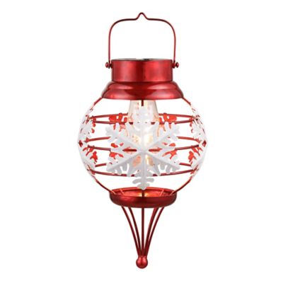 Red Shed Red Solar Snowflake Lantern