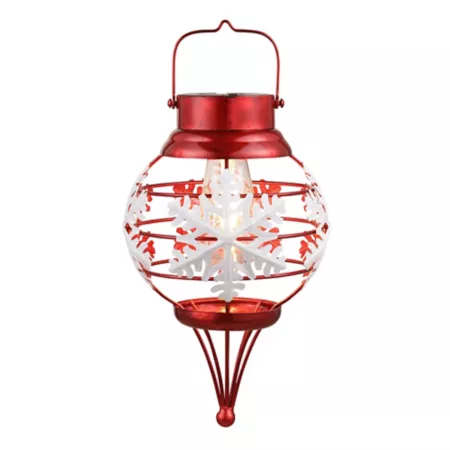 Red Shed Red Snowflake Solar Lantern Novelty Christmas Lights