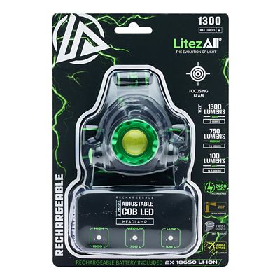 Image showing  Rechargeable 1300 Lumen Head Lamp
