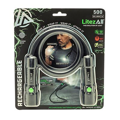 LitezAll 500-Lumen Rechargeable Bendable Neck Lights