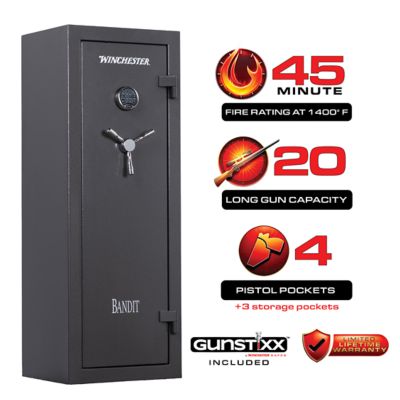 Winchester Safes 20 Long Guns + 4 Pistol Pockets, 45-minute Fire Protection & UL Listed Electronic Lock