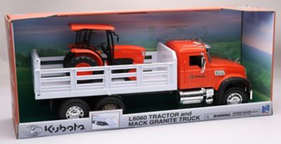 Kubota-Mack 1:18 Mack Granite Kubota Tractor Set