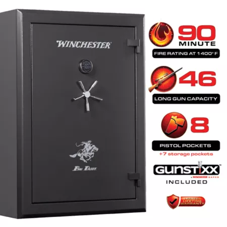 Winchester Safes 65 long guns + 8 handguns 17.65 cu Slate gun safe with electronic lock 90 min Fire rating UL approved Gun Safes