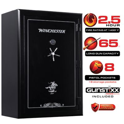 Winchester Safes 65 Long Gun + 8 Handgun 62.5 cu. ft. Electronic Lock Gun Safe, 2.5 Hour Fire Rating, UL Listed, Black