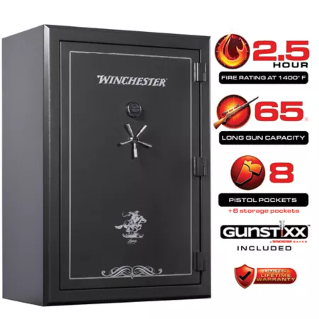 Winchester Safes 65 Long Gun + 8 Pistol Pouches 2.5 Hour Fire Protection and UL Listed Electronic Lock with GunSTIXX Gun Safes