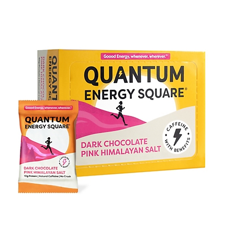Quantum Energy Squares Dark Chocolate Pink Himalayan Salt, 8 pk.