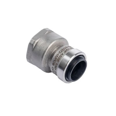 QuickFitting 1/2 in. Push-to-Connect x 3/4 in. FNPT Female Stainless Steel Reducing Adapter Fitting