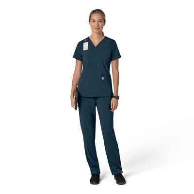 Image showing 2 th Carhartt Women's Force Cross-Flex Flex Panel V-Neck Scrub Top